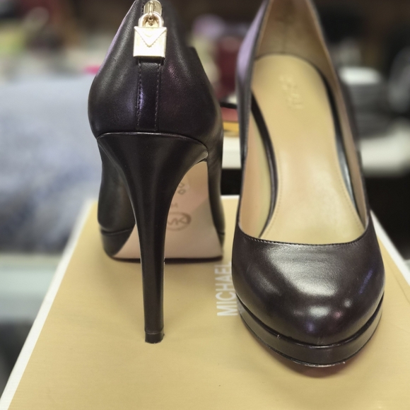 Michael Kors Dark Brown Leather Heels - Picture 3 of 5